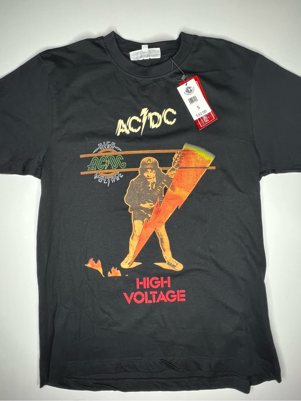 AC/DC Black 'High Voltage' Lightning Graphic Tee